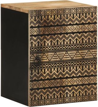 vidaXL Bathroom Hanging Cabinet Black 38x33.5x48 cm Solid Wood Mango Vidaxl