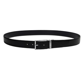HUGO BOSS Heren Giaco Leren Riem (Zwart)