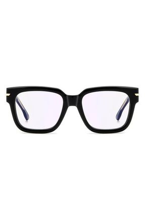 Victoria Beckham 53mm Square Optical Glasses in Black/Viol Sp at Nordstrom