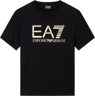Emporio Armani Gedruid T-shirt met Ronde Hals en Korte Mouwen - Heren - T-shirts - Zwart - XL - Katoen - Tops