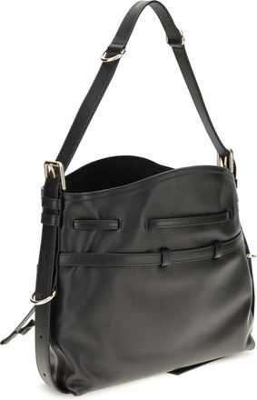 Givenchy Womens Bucket Bag Voyou Glossy Leather Black Calf