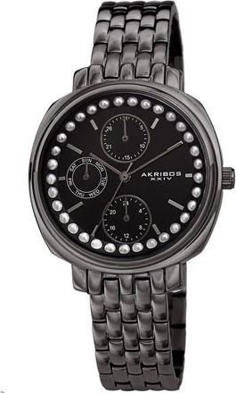 Akribos XXIV Quartz Black Dial Ladies Watch AK1114GN