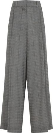 Dries Van Noten Podium Pant - Dames - Wijde Broeken - Grijs - XS - Wol - Broeken