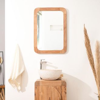 Wanda Collection Wanda Collection - Espejo Retro De Teca Maciza 70 X 50 Cm