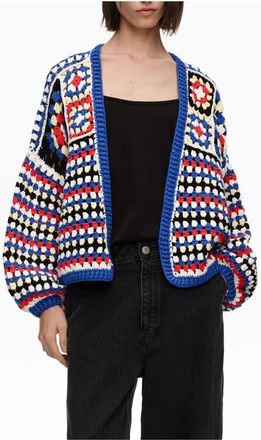 Bimba & Lola Crochet Balloon Cardigan in Blue at Nordstrom, Size X-Small