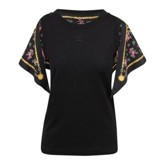 Dolce & Gabbana Blouses, female, Black, Size: 2XS Scarf T-shirt