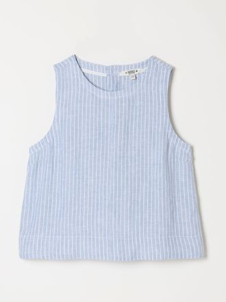 Fat Face FatFace Dara Blue Petite Linen Blouse