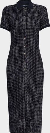 Veronica Beard Barrett Textured Plaid Shirtdress