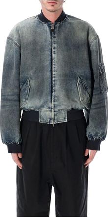 Balenciaga Standard Denim Bomber - Dames - Bomber jackets - Blauw - M - Denim - Jassen
