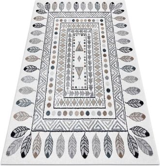 RugsX Rugsx - Alfombra Fun Teepee Para Ni&ntilde;os, Indio, Marco Crema Beige 200x290 Cm