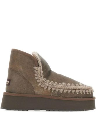 Mou Mini Eskimo gehaakte laarzen met plateauzool - Grijs