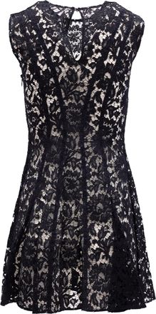 Valentino Garavani Floral Black Lace Mini Womens Dress