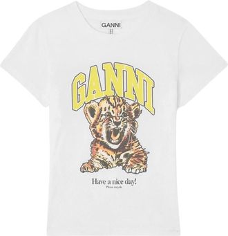 Ganni Mujer, Camisetas, Blanco, Talla: XS