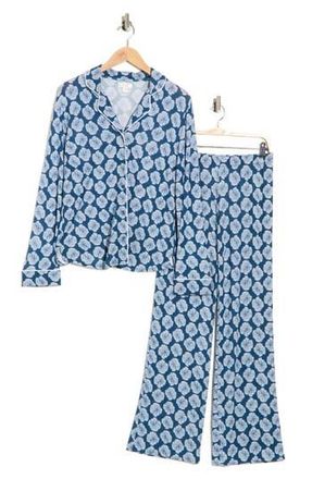 Nordstrom Rack Tranquility Long Sleeve Shirt & Pants Pajamas in Blue A- White Fanning at Nordstrom Rack, Size X-Small