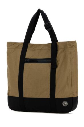 Stone Island Mens Khaki Canvas Shopping Bag Militarygreen Borse A Mano