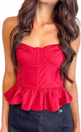 Olivaceous Cinnamon Sky Top In Red