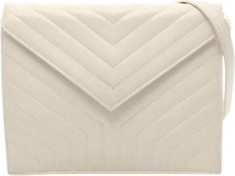Saint Laurent Pre-owned Leather Shoulder Bag - Dames - Vintage Schoudertas - Beige - ONE Size - Leer - Vintage