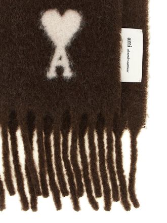 Ami Alpaca blend with logo inlay Scarf - Brown