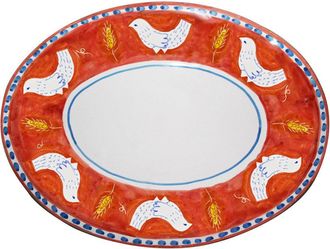 Arcucci feather orange oval tray 43 cm