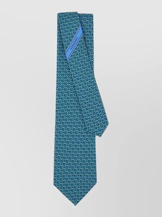 Ferragamo gancini links silk tie diagonal line motif