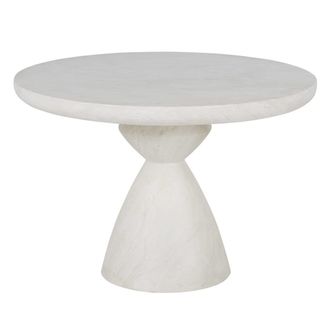 Maisons du monde Mesa redonda de exterior de hormig&oacute;n efecto travertino para 4 personas D. 110 cm