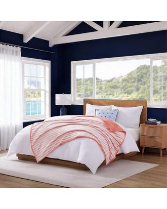 Tommy Hilfiger Laguna Beach Stripe Reversible Plush Throw