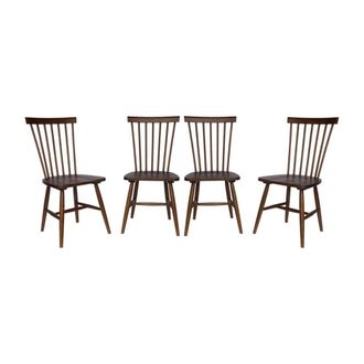 Sweeek Silla de madera de hevea, set de 4, nogal