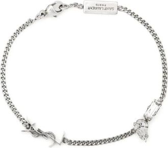 Saint Laurent Cassandre Charm Bracelet - Dames - Armbanden - Grijs - L - Accessoires