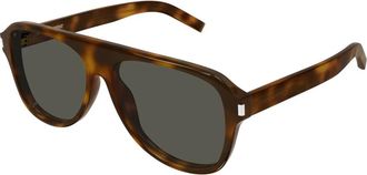 Saint Laurent SL 970 Aviator Zonnebril - Heren - Zonnebrillen - Bruin - 59 MM - Nylon - Accessoires