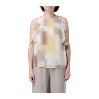 A|X Armani Exchange Top in Chiffon Stampato - Dames - Blouses & Shirts - Veelkleurig - Maat: S Chiffon