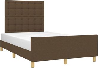 vidaXL Vidaxl - Estructura De Cama Sin Colch&oacute;n Tela Marr&oacute;n Oscuro 120x200 Cm