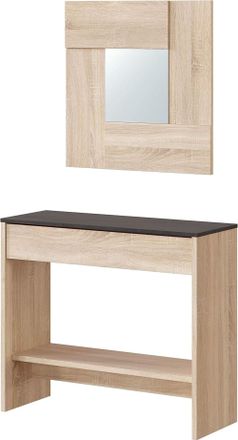 HOGAR 24 Recibidor-consola roble canadian y &Oacute;xido