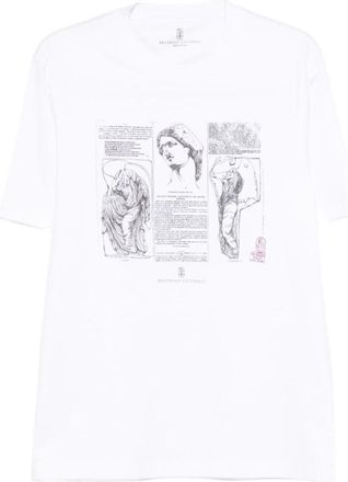 Brunello Cucinelli Tops, Heren, Wit, M, T-Shirts