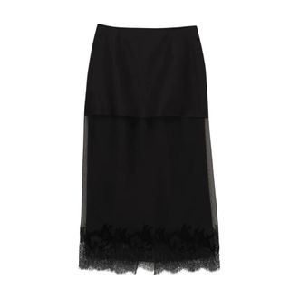 Carven Falda Lencera Transparente - Skirts - Mujer - Negro - S
