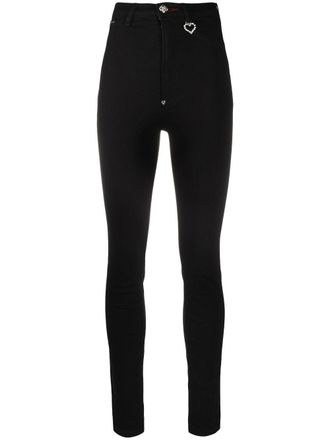 Philipp Plein High waist jegging - Zwart