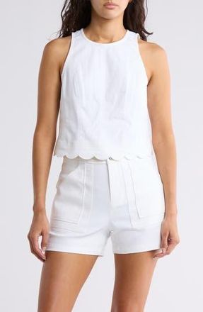 Cinq &agrave; Sept Hadley Scalloped Tank in White at Nordstrom Rack, Size Xx-Small