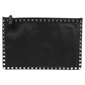 Valentino Pre-owned Clutches, female, Black, Size: ONE SIZE Pre-owned Rockstud Clutch
