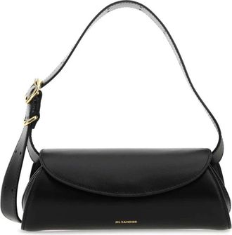 Jil Sander Cannolo Mini Schoudertas - Dames - Schoudertassen - Zwart - ONE Size - Leer - Tassen