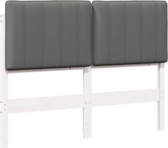 vidaXL Upholstered Headboard White and Light Grey 120 cm vidaXL