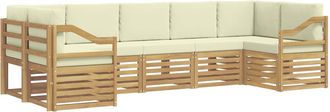 vidaXL Conjunto De Sof&aacute;s De Exterior 7 Uds. Blanco Y Crema Poli&eacute;ster Vidaxl
