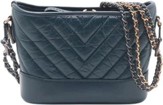 Chanel Pre-owned Lederen Bucket Bag - Dames - Vintage Tas - Blauw - ONE Size - Leer - Vintage