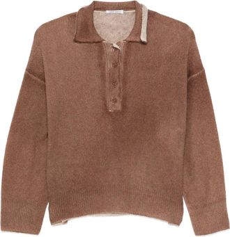 Lebor Gabala Top con bottoni - Marrone