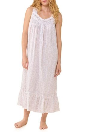 Eileen West Floral Sleeveless Ballet Nightgown in White Print at Nordstrom, Size X-Small