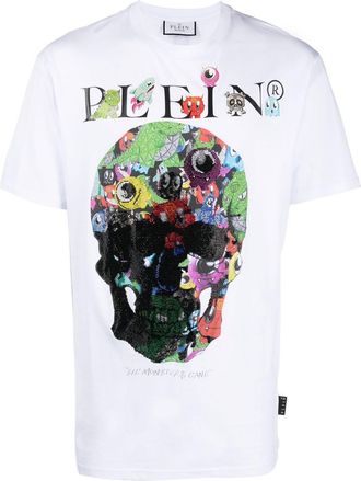 Philipp Plein Monsters logo print T-shirt - men - Cotton - L - White