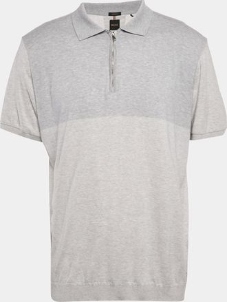 HUGO BOSS Boss By Hugo Boss Grey Jersey Zip-Up T-Shirt
