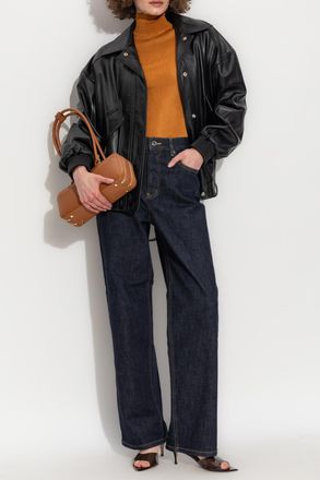 Self Portrait Fitted Turtleneck, Womens, Orange