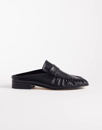 Tony Bianco Glacier - Sabot stile mocassino in pelle nera-Nero