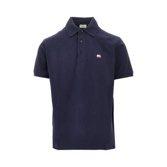 Etro Logo embroidery piquet polo shirt Man XXL