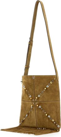 Valentino Garavani Mens Scarf Shoulder Bag Beige