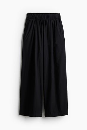 H&M Weite Baumwollhose - Schwarz
